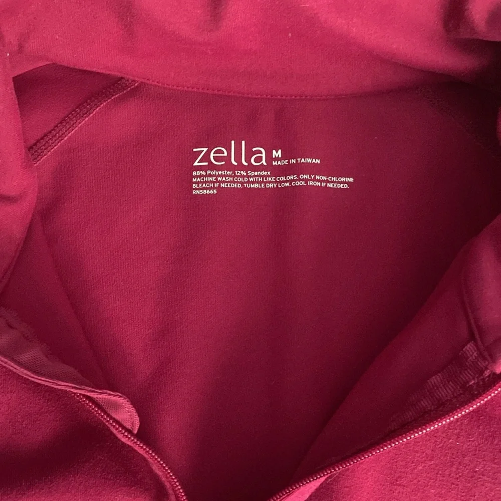 Zella half quarter 3/4 zip pullover raspberry size M - Picture 2 of 2